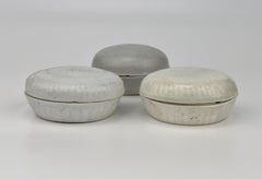 Three Small White-glazed Circular Boxes and Coveres, Qing Dynasty, Kangxi Era, C