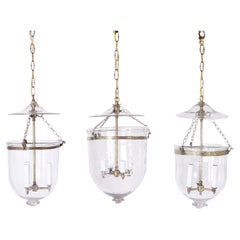 Three Smoke Bell Light Pendants, Priced Individually
