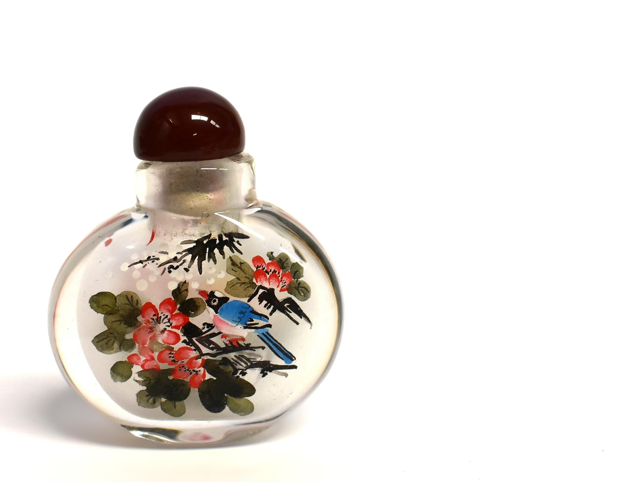 Three Snuff Bottles Painted Inside Natures For Sale 6