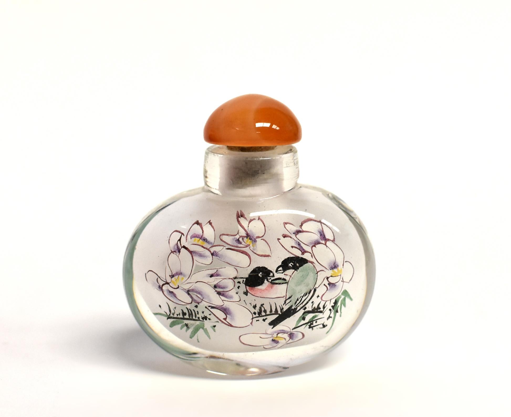 Three Snuff Bottles Painted Inside Natures For Sale 3