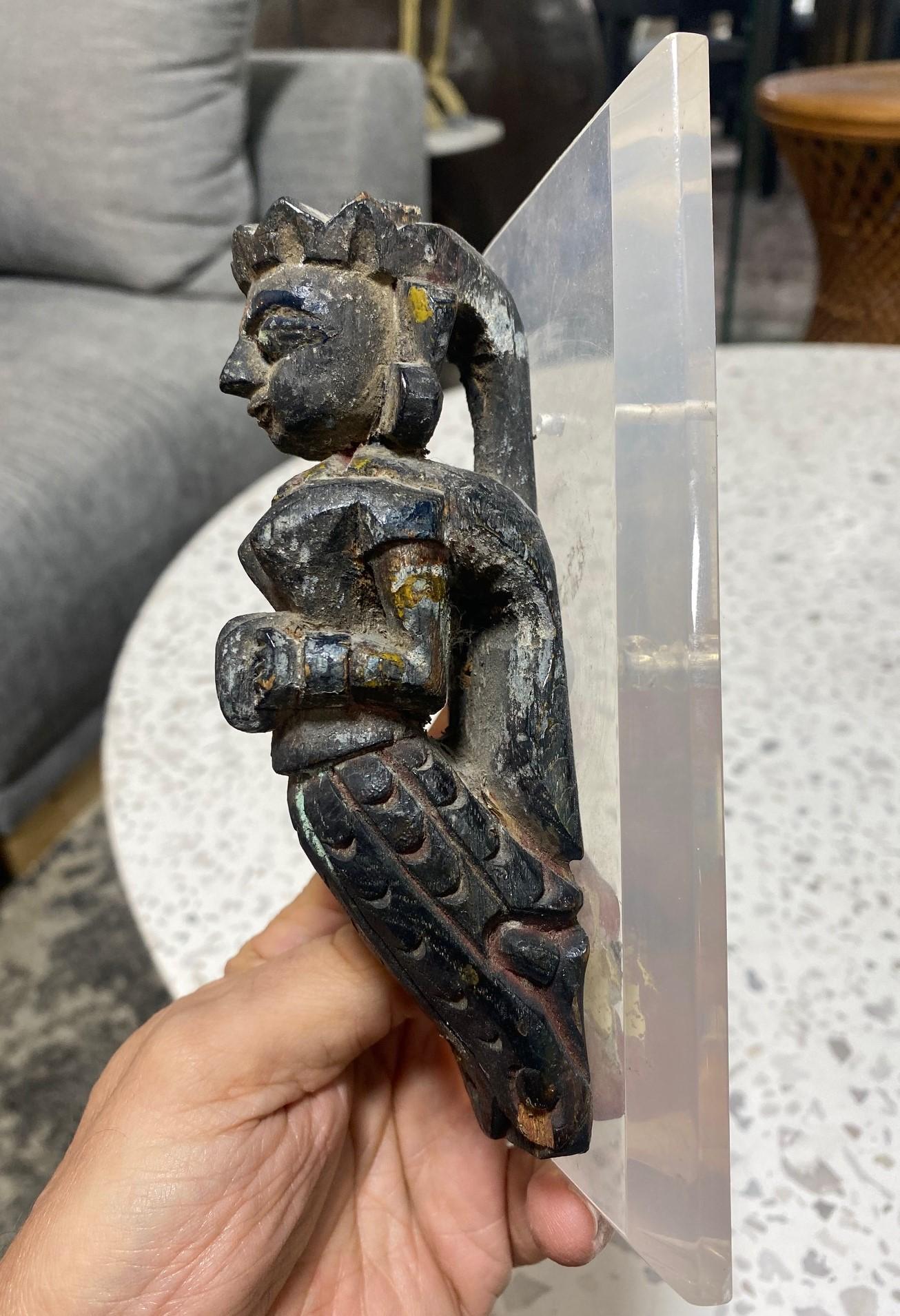 Three Sounth India Indian Nepalese Antique Hindu Temple Architecture Sculptures In Good Condition For Sale In Studio City, CA