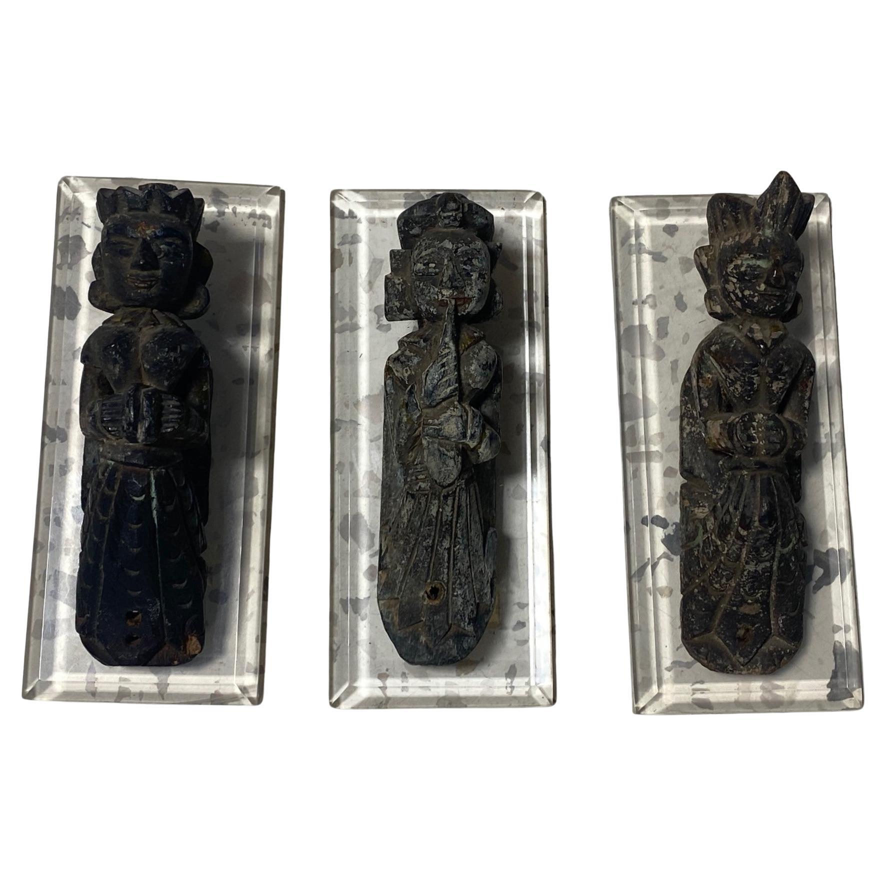 Three Sounth India Indian Nepalese Antique Hindu Temple Architecture Sculptures