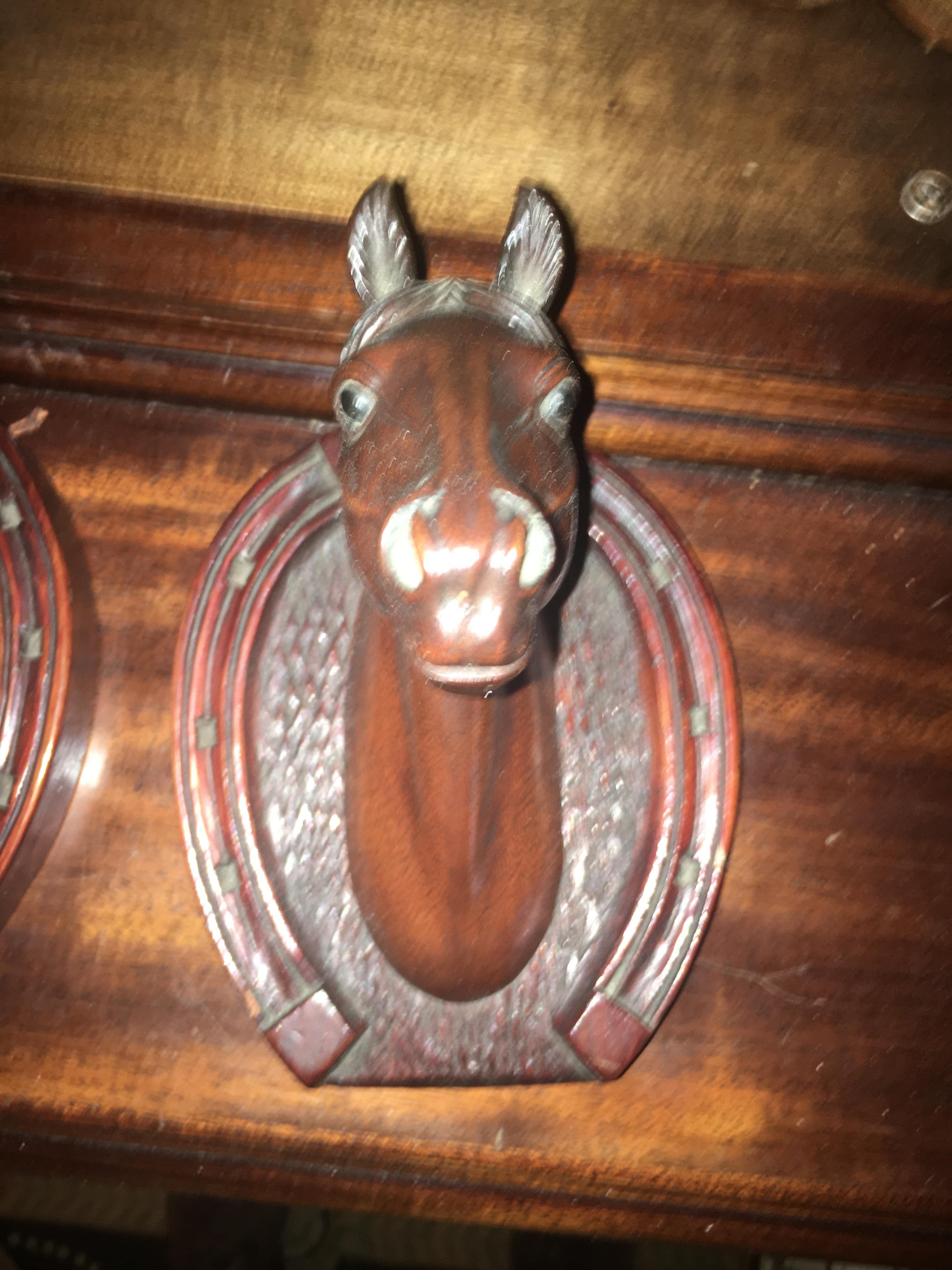 Three Spectacular Peter Giba Horse Sculptures Along With Three P Giba Head Sculp For Sale 4