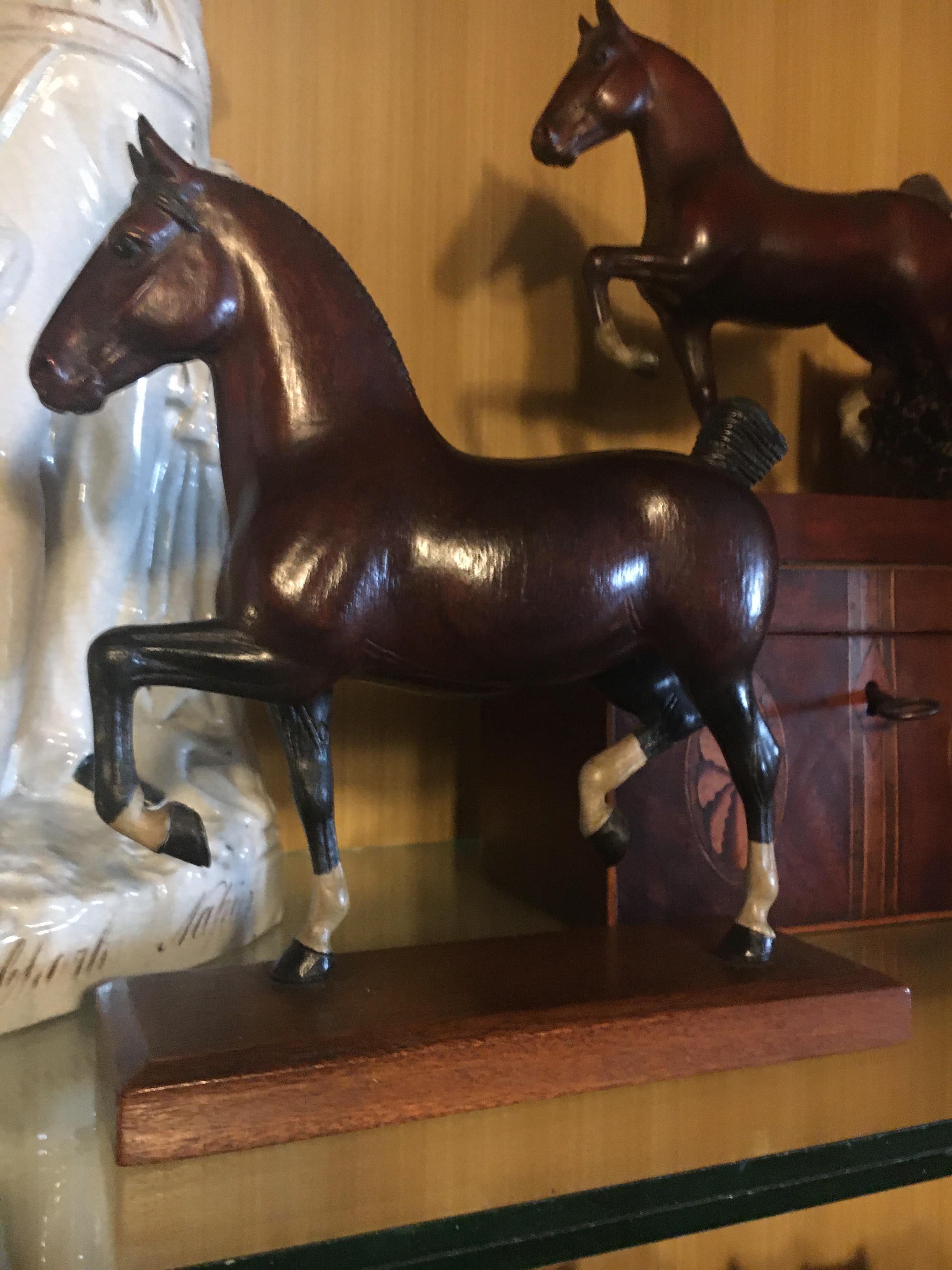 20th Century Three Spectacular Peter Giba Horse Sculptures Along With Three P Giba Head Sculp For Sale