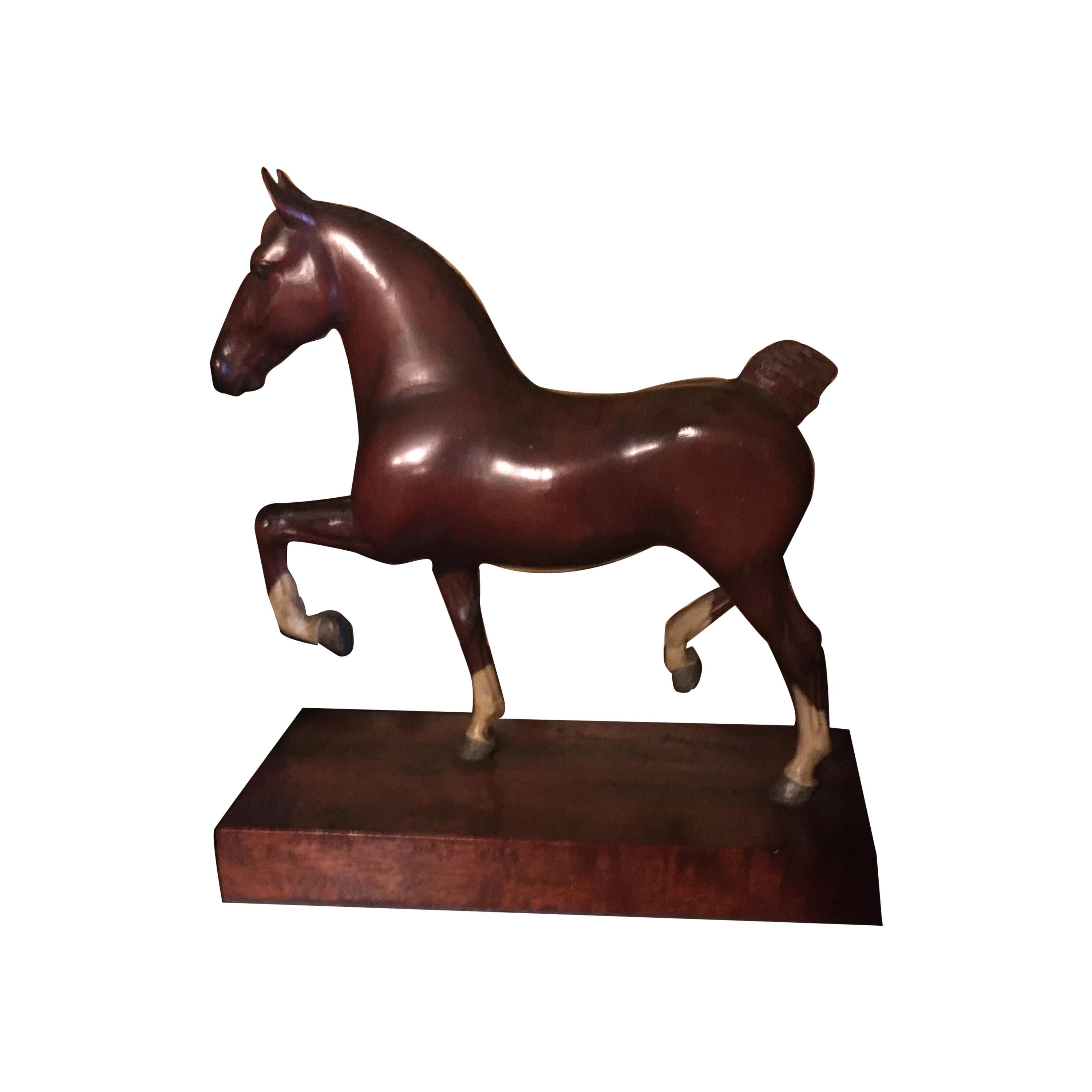 Trois spectaculaires sculptures de chevaux Peter Giba et trois sculptures de têtes P Giba