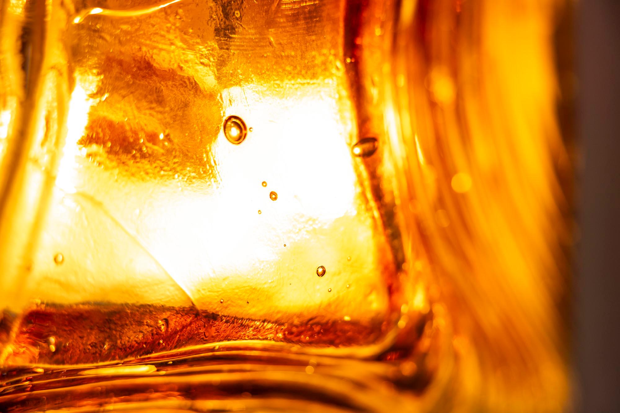 Three Square Amber Murano Glass Wall Sconces, Italy 1970s 4