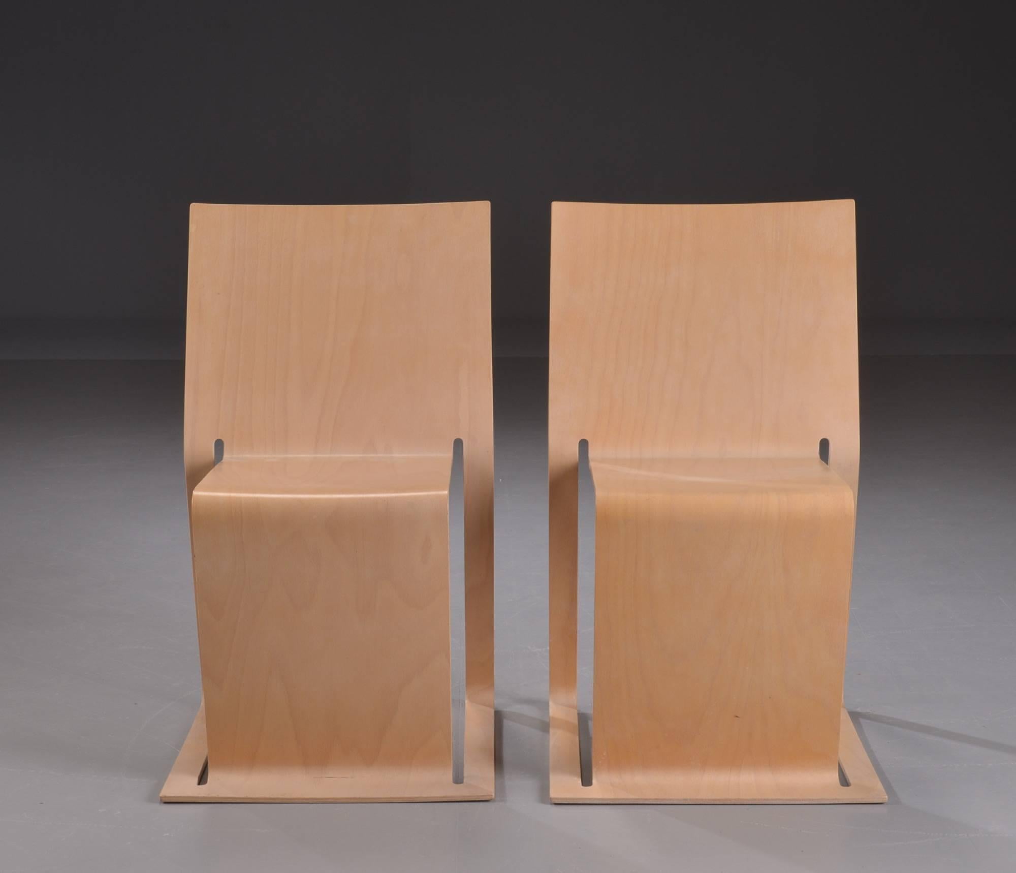 Mid-Century Modern Three Stacked Swedish lForm Chairs