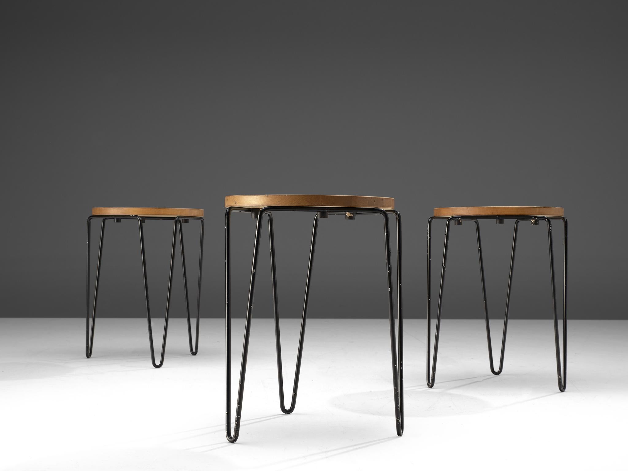 Mid-Century Modern Three Stacking Stools 