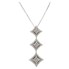 Three Star Diamond Drop Necklace