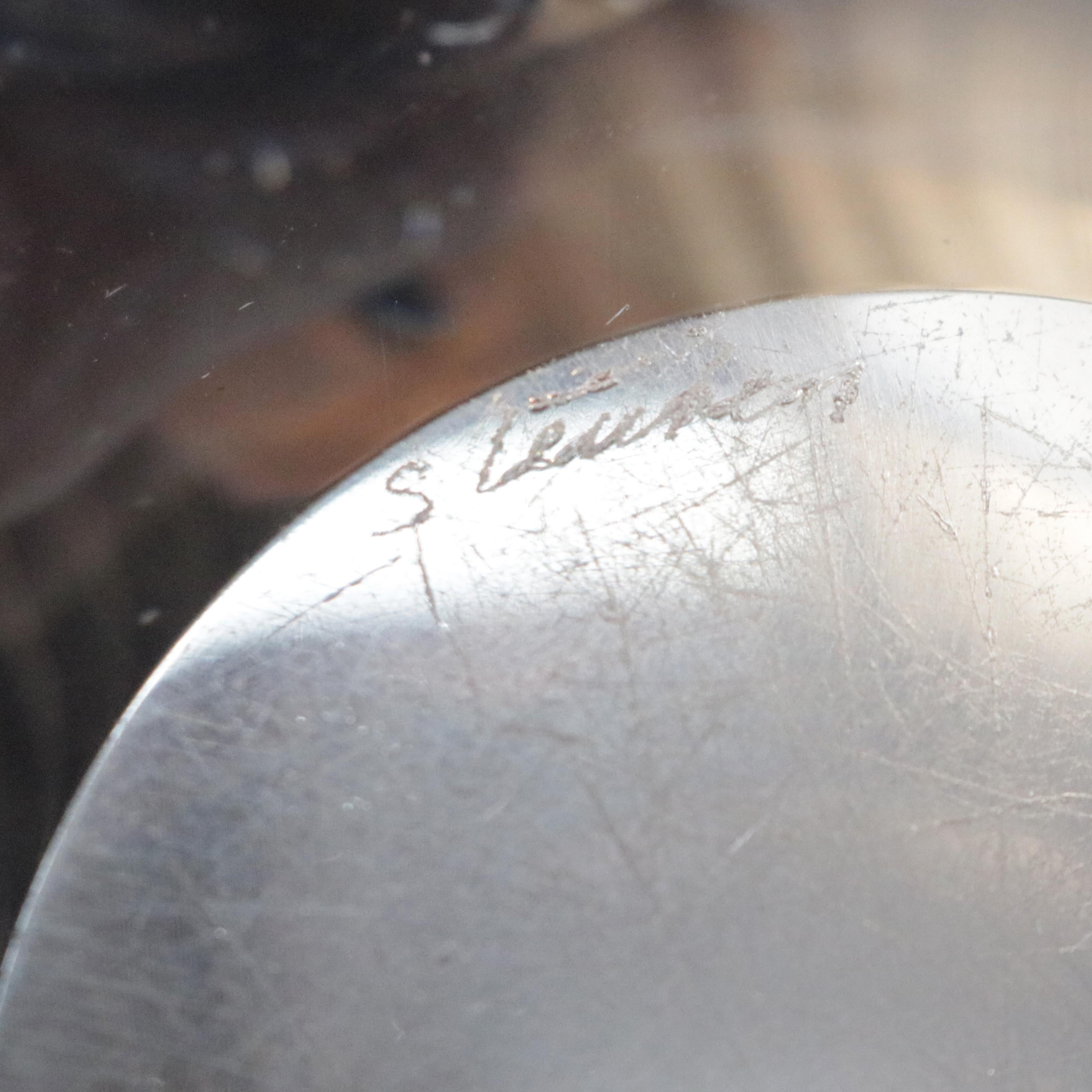 Three Steuben Crystal Sloping Bowl Art Glass Ashtrays, Signed 6