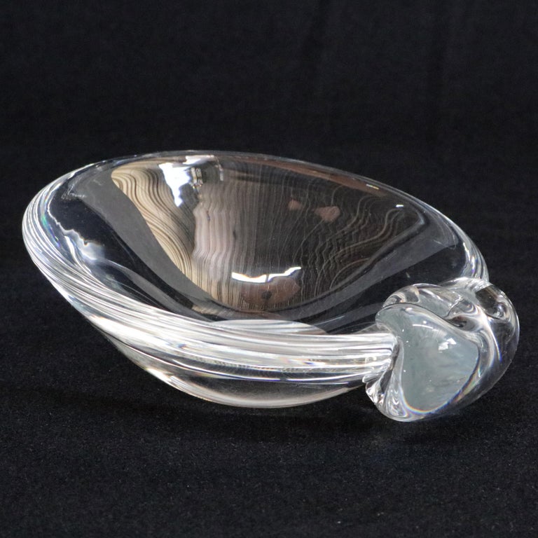 Three Steuben Crystal Sloping Bowl Art Glass Ashtrays, Signed at 1stDibs