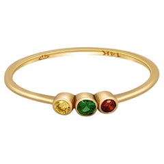 Bague en or 14k à trois pierres