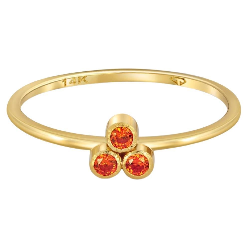Three Stone 14k gold ring