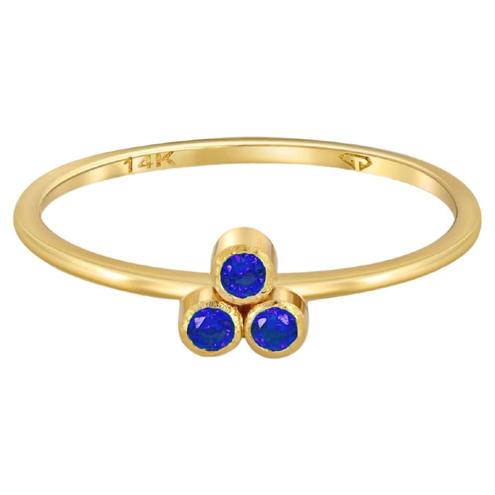 Three Stone 14k gold ring