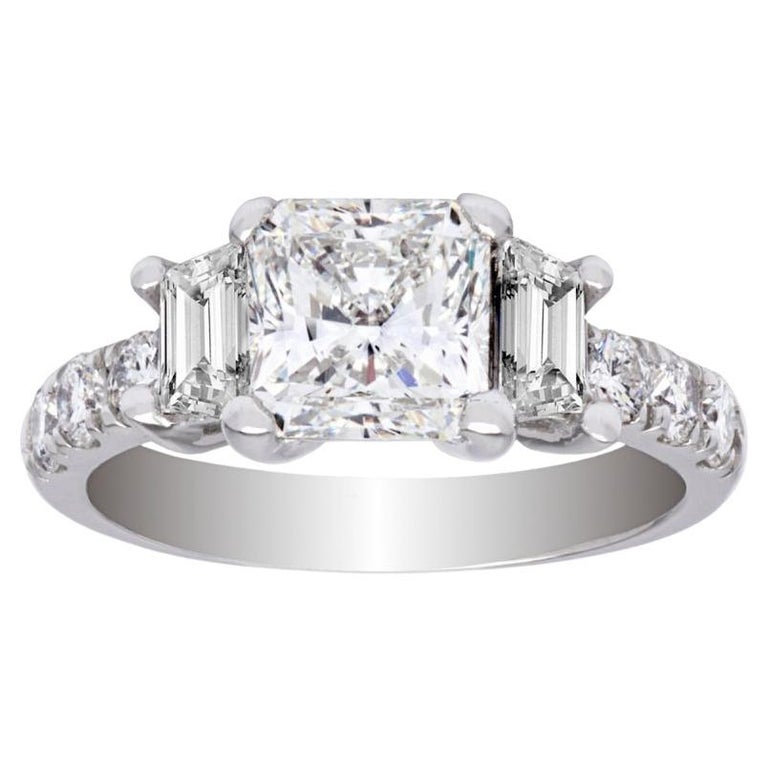 2.05CTW PRINCESS THREE 3 STONES ENGAGEMENT ANNIVERSARY RING size 5 9 2.05CTW PRINCESS THREE 3 STONES ENGAGEMENT ANNIVERSARY RING size 5 9