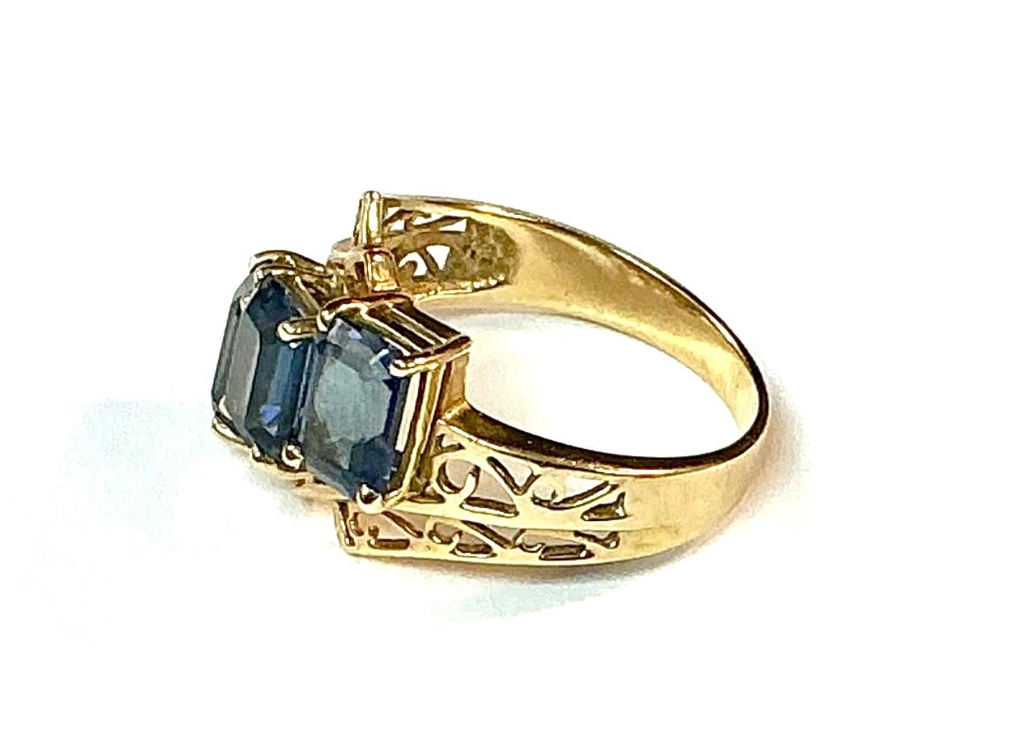 10k yellow gold blue topaz ring