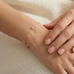 Bracciale a tre pietre 925 Sterling Siver Bracciale a catena con moissanite Regalo per le donne