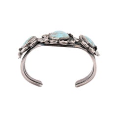 Three-Stone Cerrillos Turquoise Cuff Bracelet