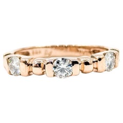 Bague à trois pierres en zircon cubique en or rose 14k