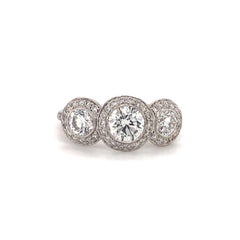 Three-Stone Diamond 18K White Gold Ring