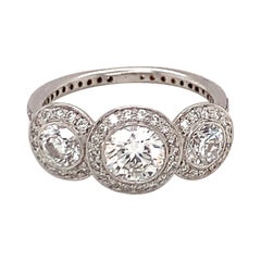 Three-Stone Diamond 18K White Gold Ring