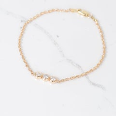 Three Stone Diamond Chain Bracelet