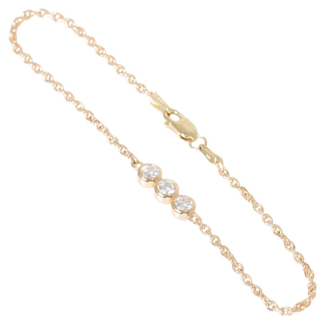 Three Stone Diamond Chain Bracelet 