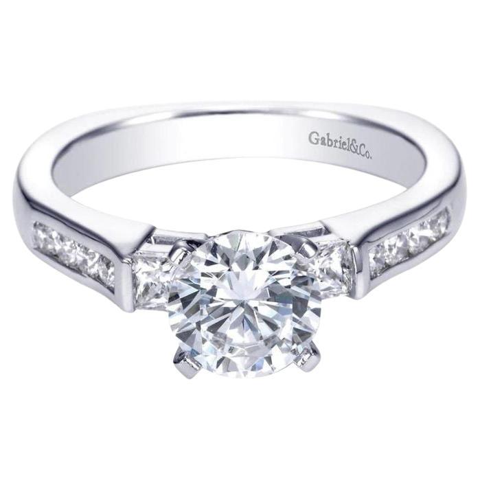 Three Stone Diamond Engagement Channel Set Mounting