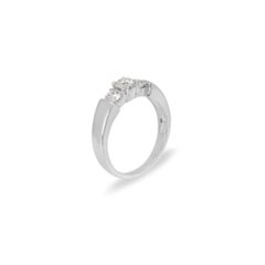18k White Gold Three Stone Diamond Engagement Ring, 0.68ct, Women's