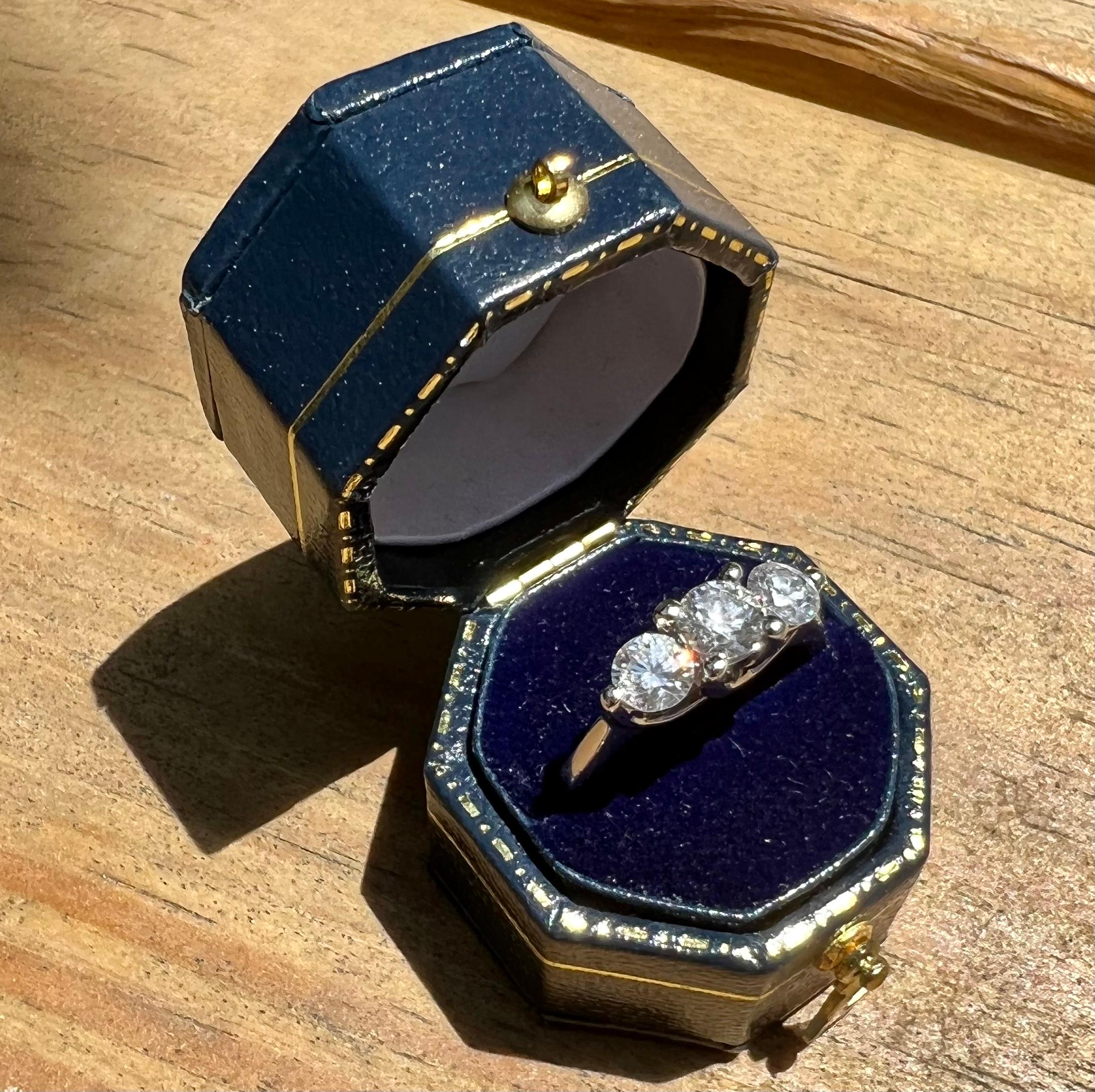 Three Stone Diamond Engagement Ring For Sale 1