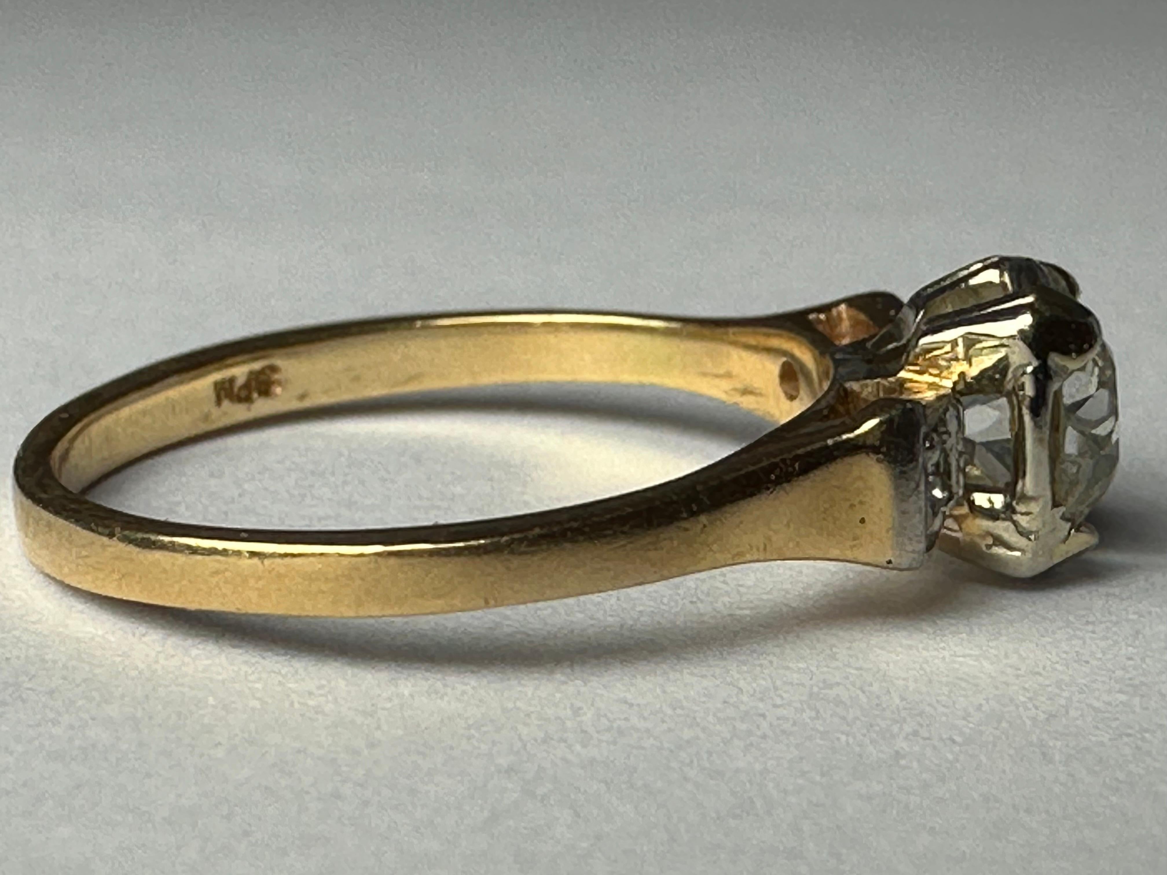 Three-Stone Diamond Engagement Ring  For Sale 1