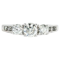 Three-Stone Diamond Engagement Ring in White Gold