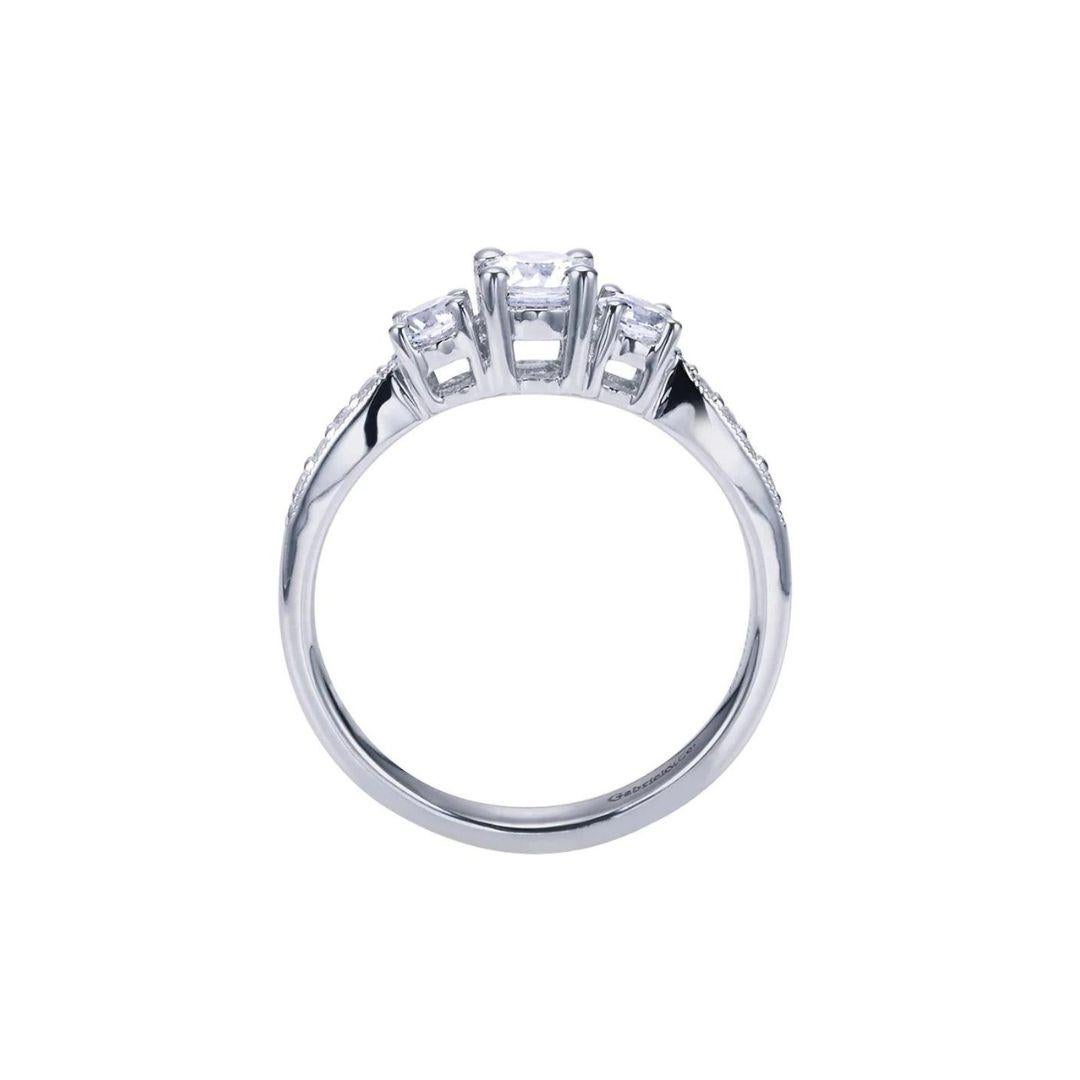 Three Stone Diamond Engagement Ring with Channel Setting In New Condition For Sale In Stamford, CT
