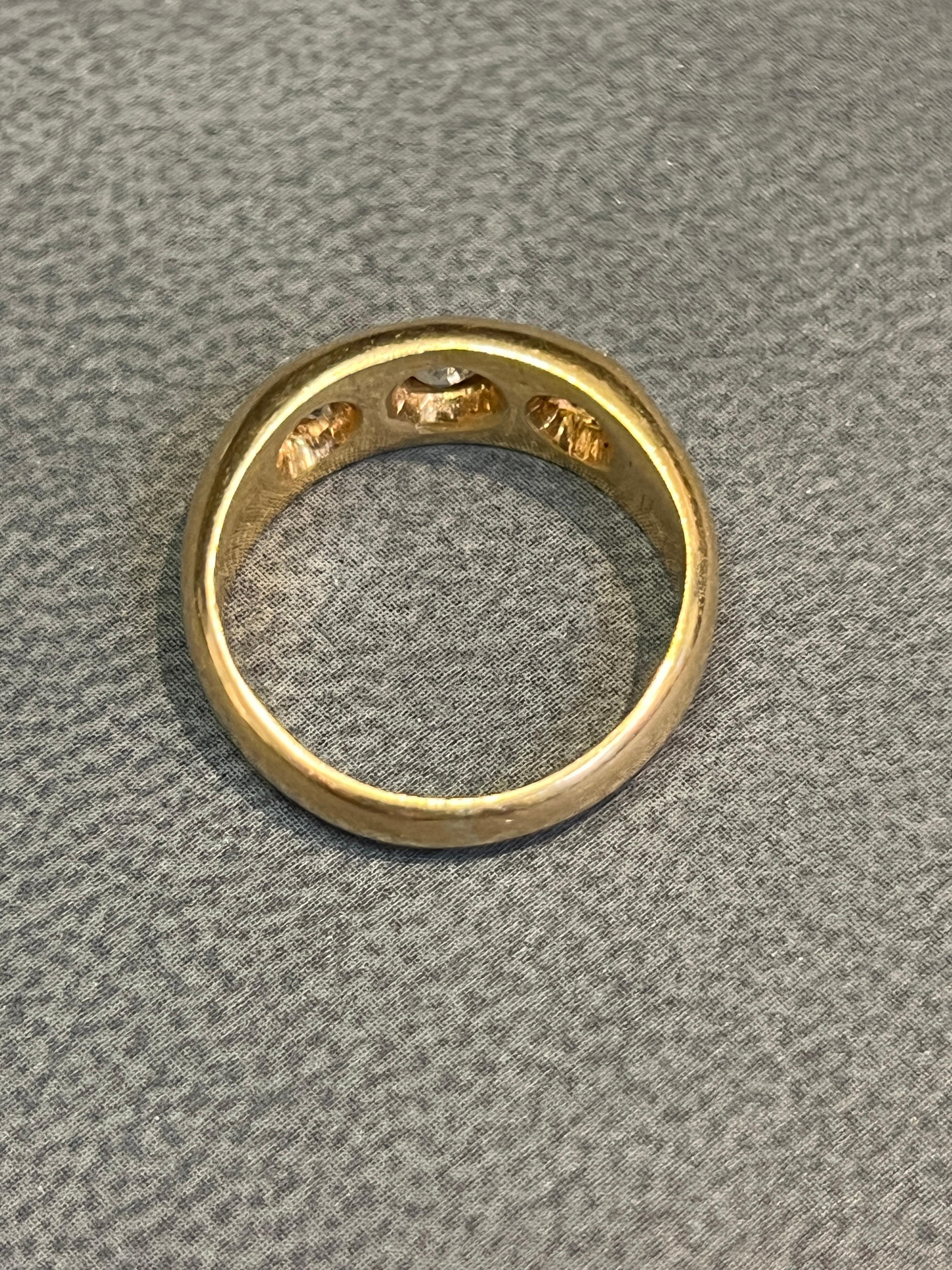 Three Stone Diamond Gypsy Ring 1