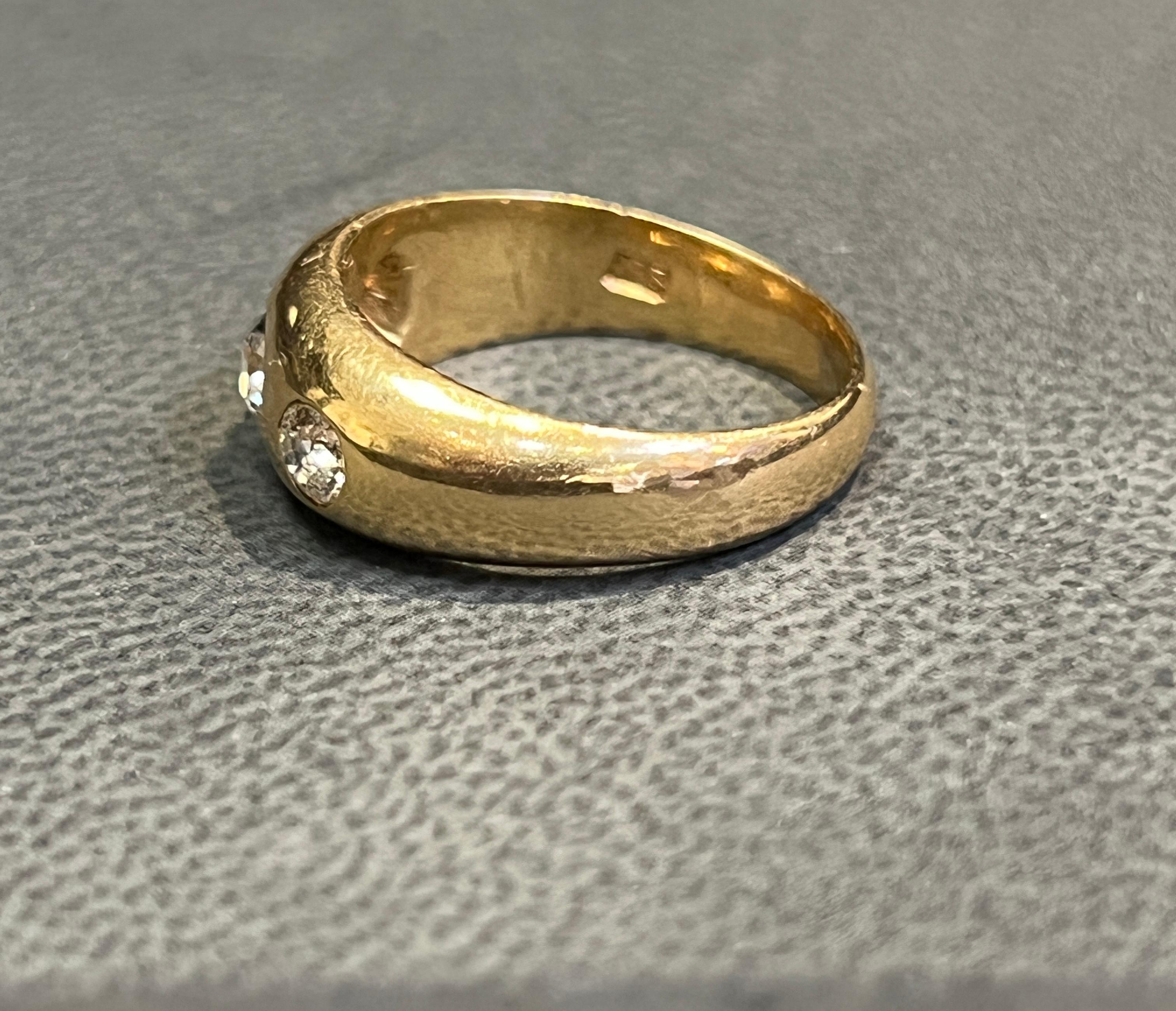 Three Stone Diamond Gypsy Ring 3