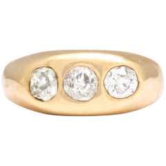 Antique Three-Stone Diamond Gypsy Ring