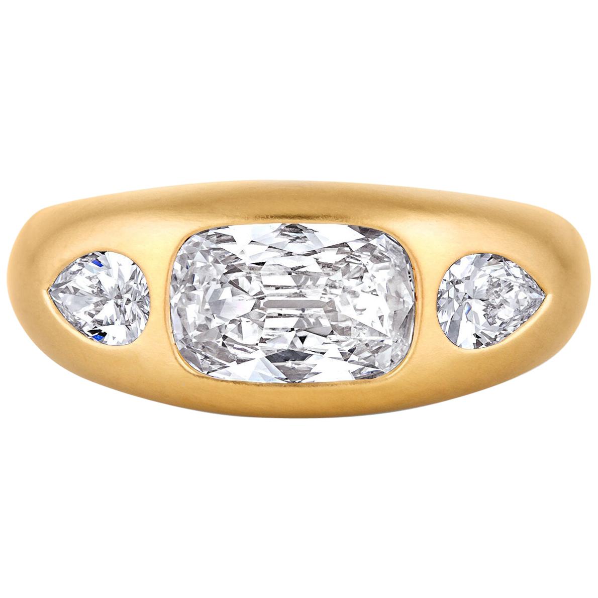 Three-Stone Diamond Gypsy Ring