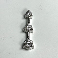 Three-Stone Diamond Pendant in White Gold