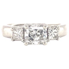 Used Three-Stone Diamond Platinum Engagement Ring