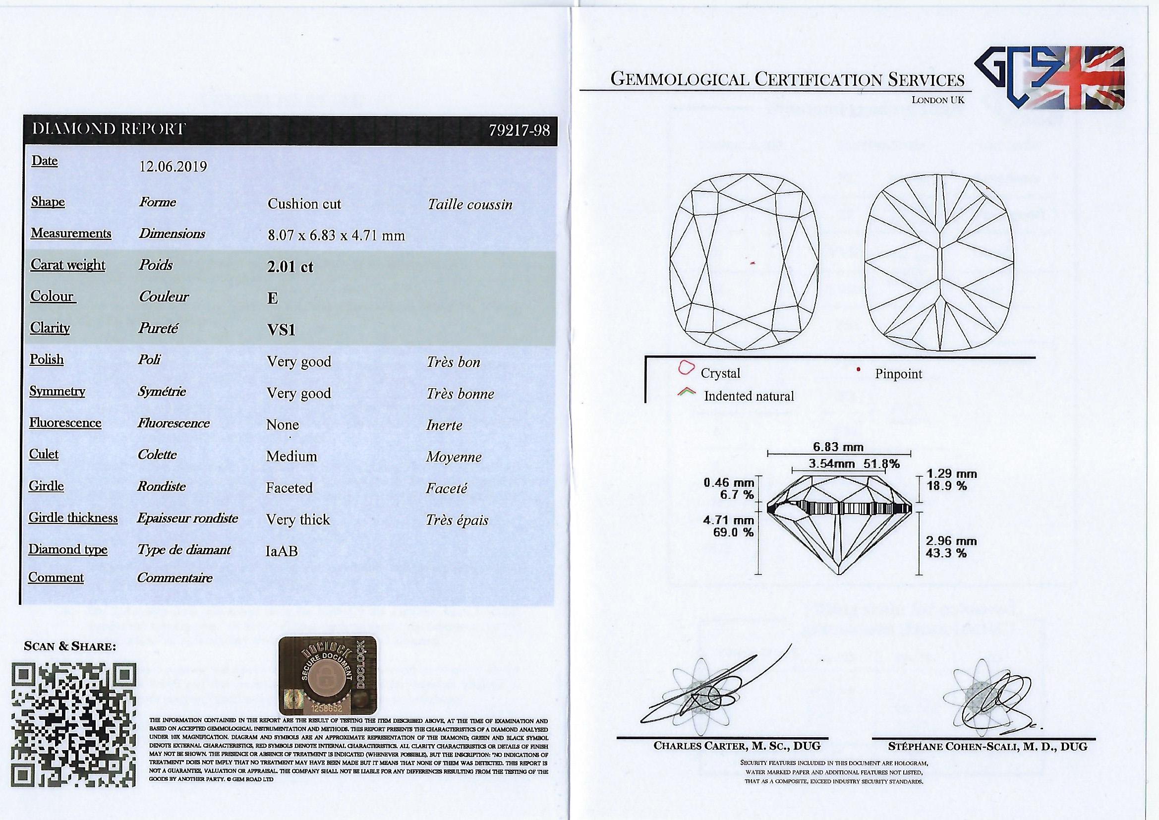 Modern Three-Stone Diamond Platinum Ring 2.56 Carat