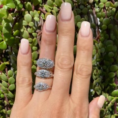 Three-Stone Diamond Platinum Ring Fine Estate Jewelry