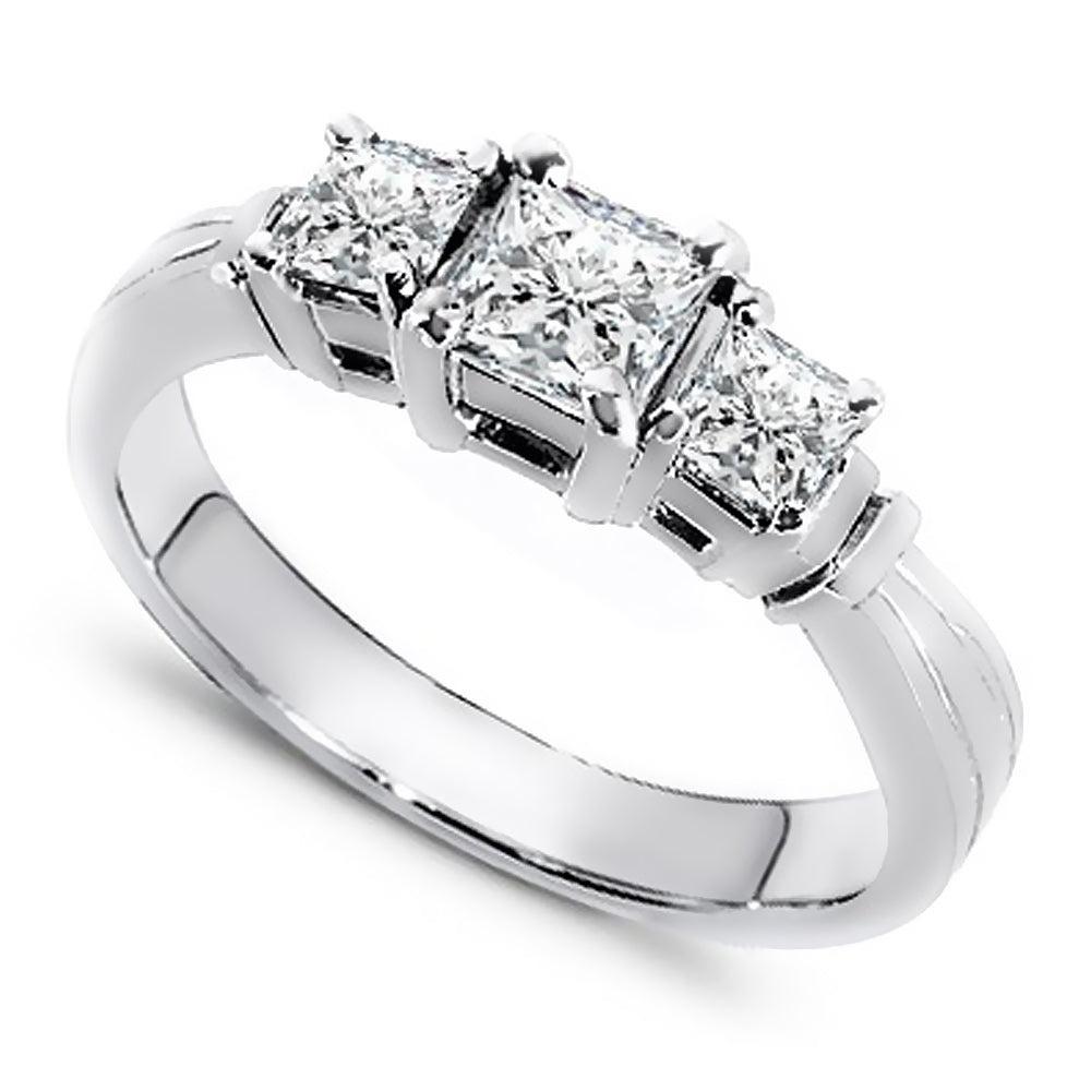 For Sale:  Three Stone Diamond Ring 0.55 ct. tw. 2