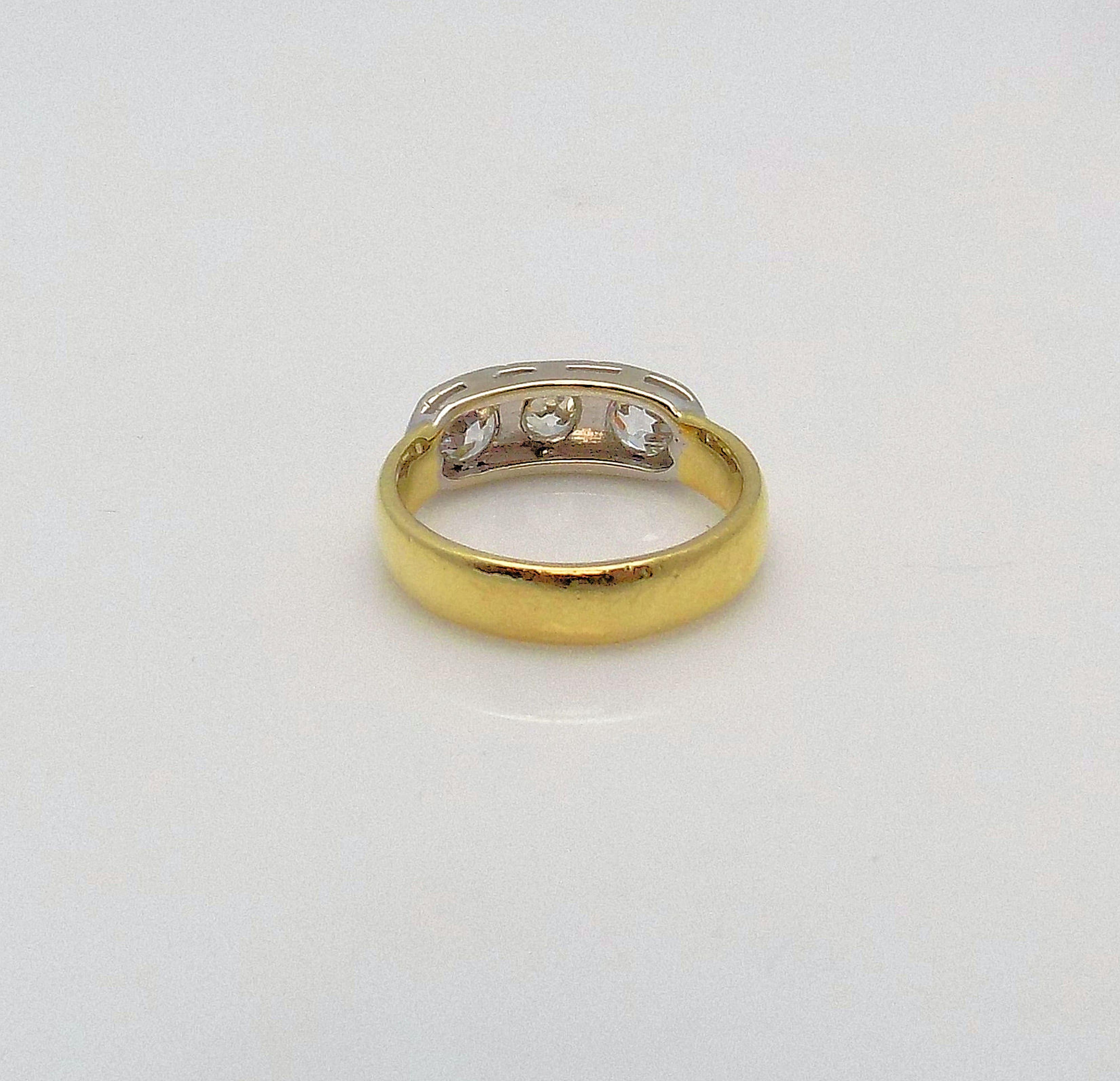 Old European Cut Three-Stone Diamond Ring For Sale