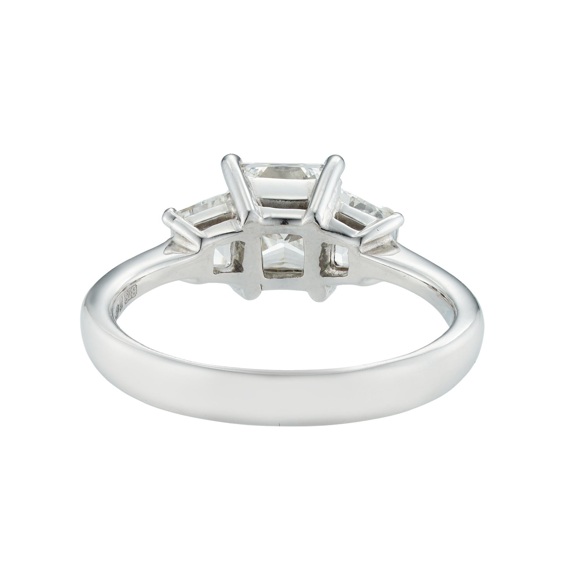 Modern Three-Stone Diamond Ring For Sale