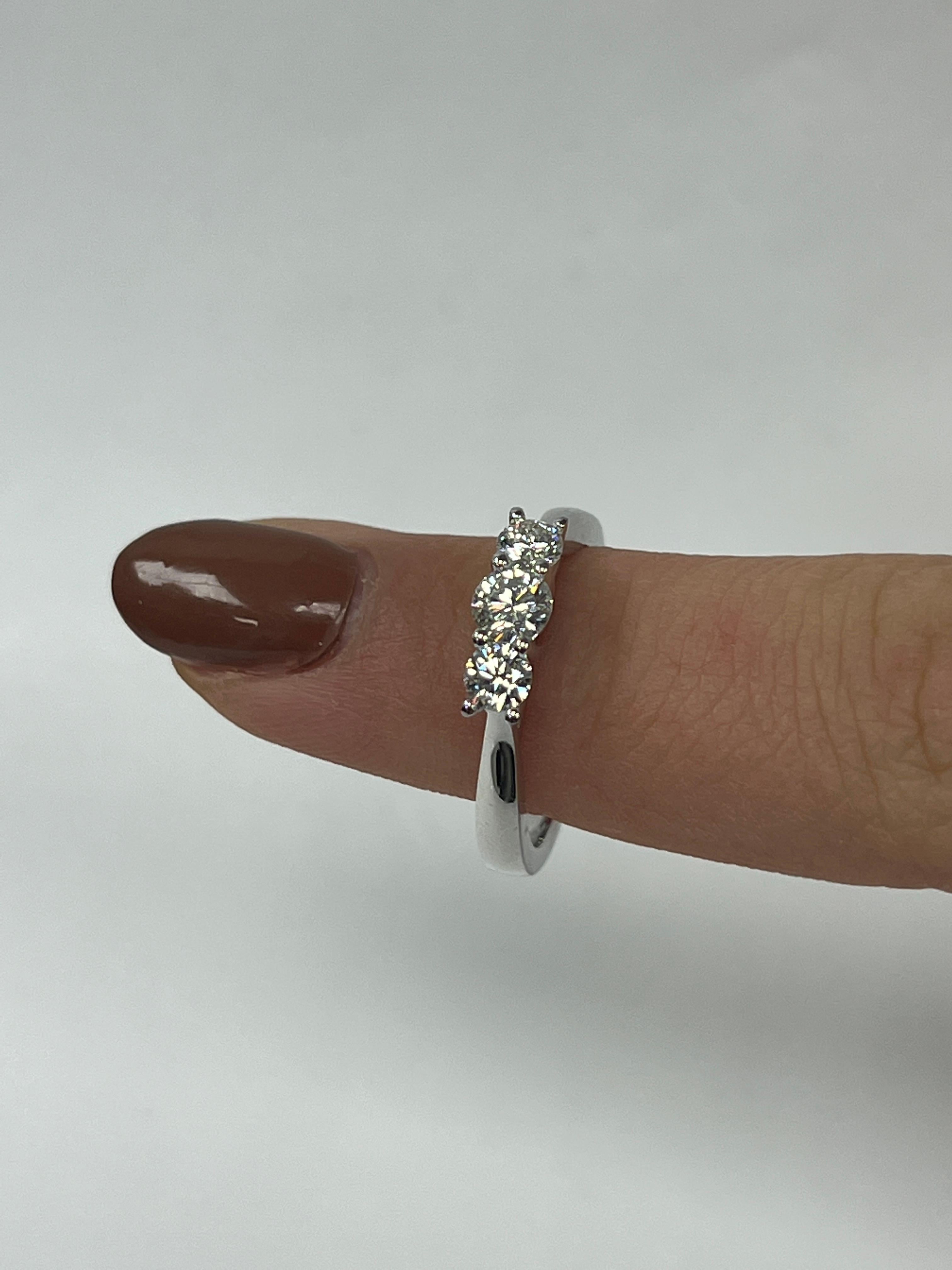 Brilliant Cut Three Stone Diamond Ring For Sale