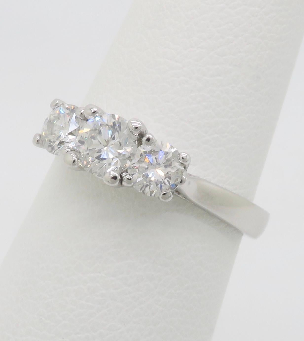 Three Stone Diamond Ring In New Condition In Webster, NY