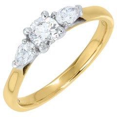 Anillo de diamantes de tres piedras en oro de 18 ct