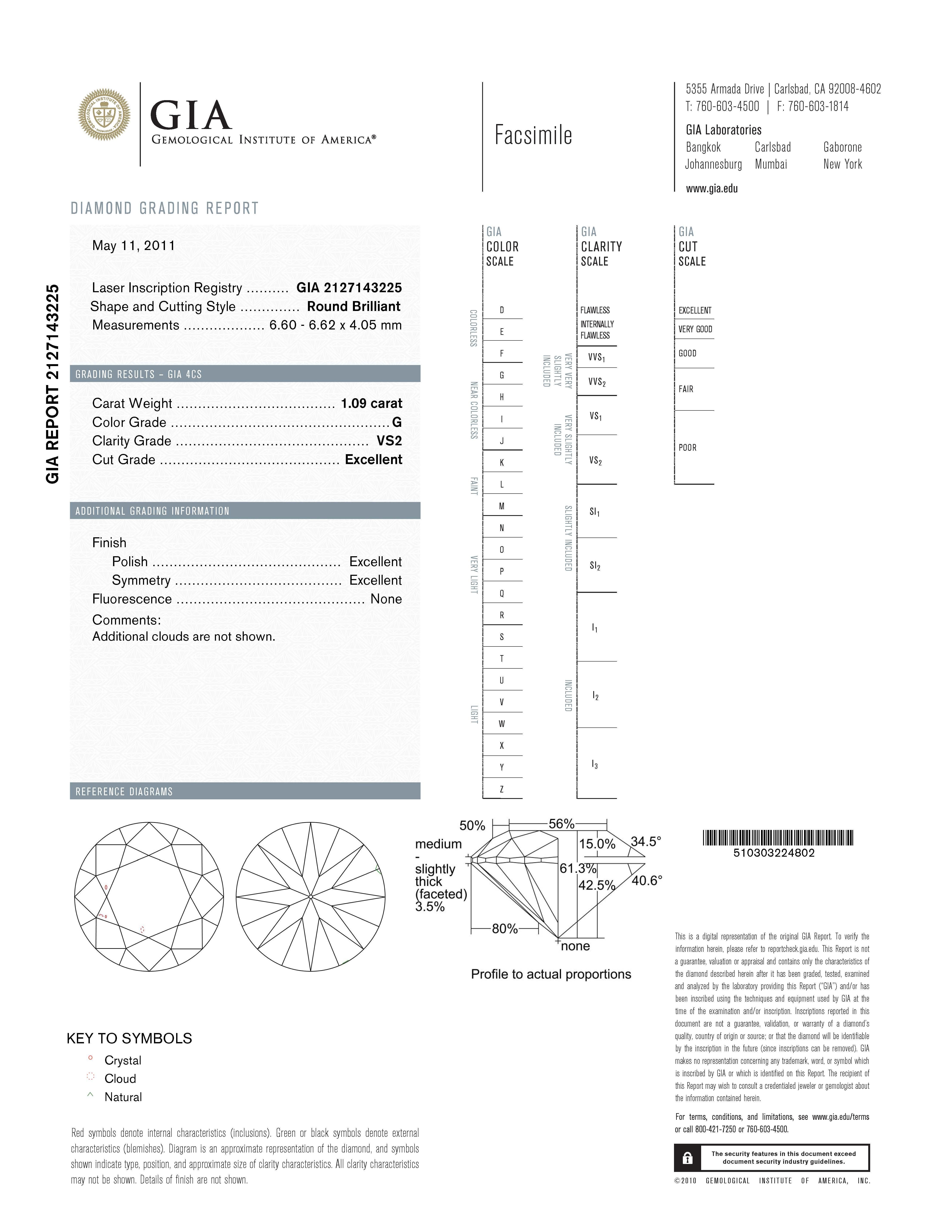  Three stone diamond ring with 1.09 Center, in Platinum, by The Diamond Oak 1