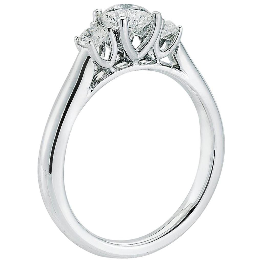  Three stone diamond ring with 1.09 Center, in Platinum, by The Diamond Oak