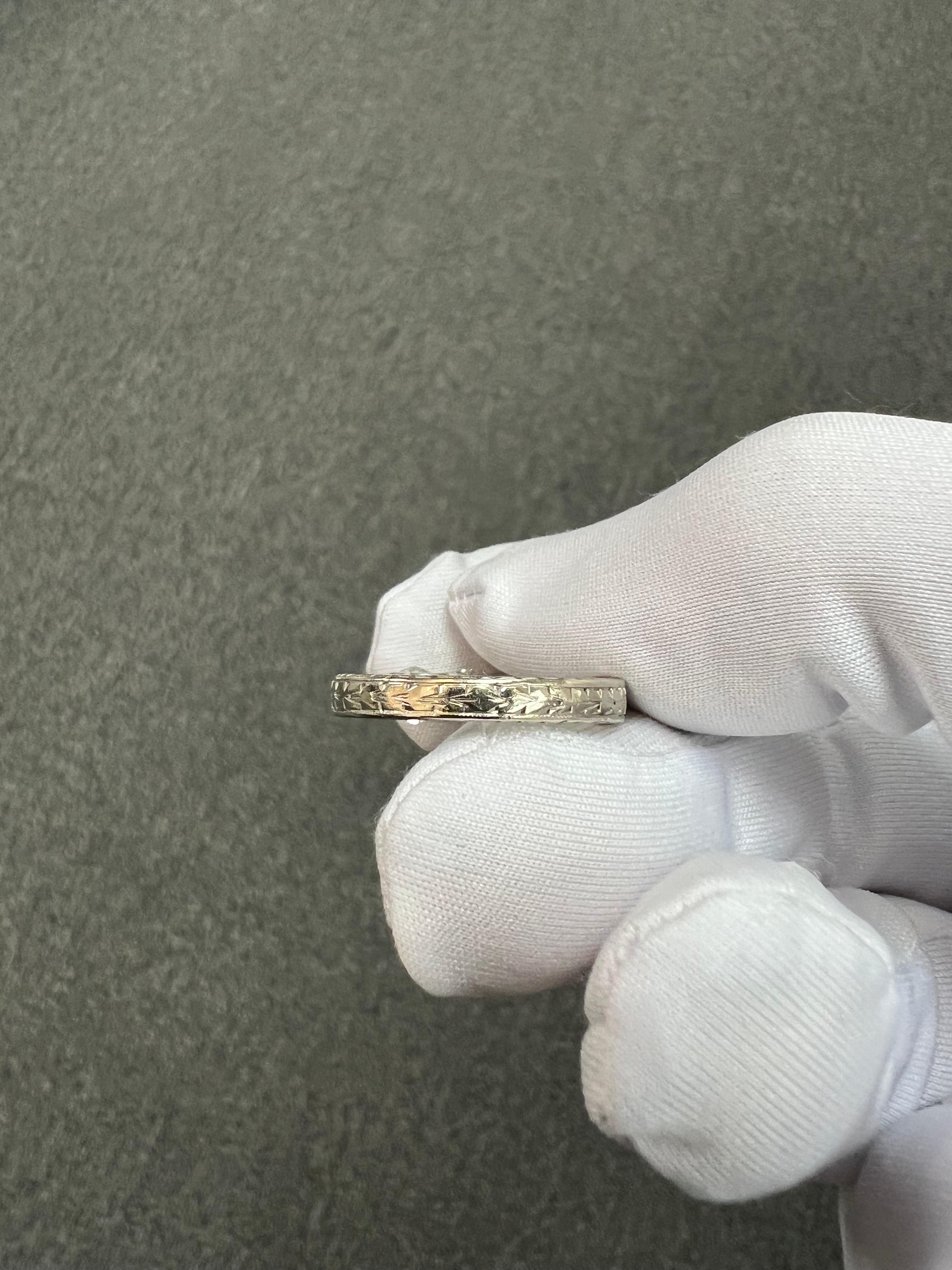 Three Stone Diamond White Gold Engagement Ring For Sale 12